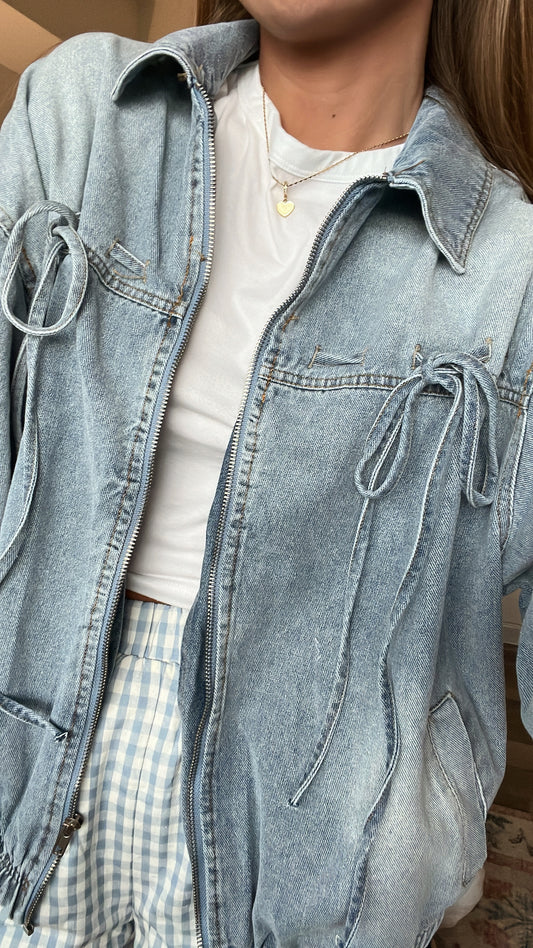 DENIM RIBBON JACKET